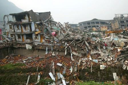 China Sichuan earthquake: Buildings Collapsed